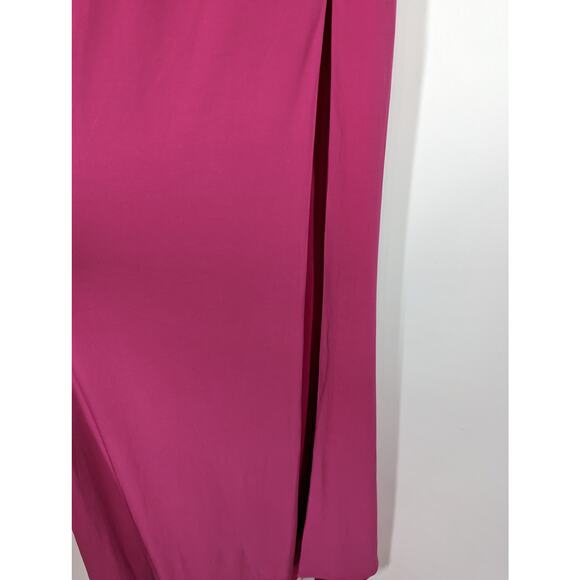 Ieena for Mac Duggal Pink Jersey One Shoulder Drape Back Gown Size 8 26512 - Picture 10 of 13